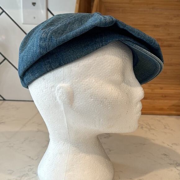 Rare Vintage Scala newsboy cabby peaky blinders denim hat academia size Small - Picture 3 of 8